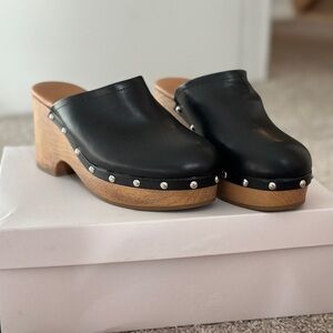 Black Clogs with Silver Rivets from The Drop